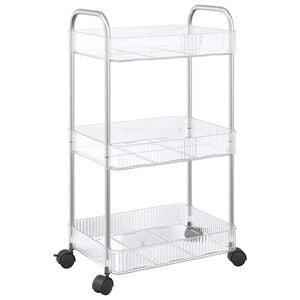 vidaXL opbevaringsvogn i 3 niveauer transparent 37x28x68 cm akryl