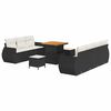 vidaXL Havesofa S&aelig;t med pude med opbevaring 10 pcs Sort polyrattan