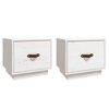 vidaXL sengeborde 2 stk. 40x34x35 cm massivt fyrretr&aelig; hvid