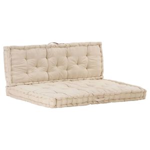 vidaXL hynder til pallesofa 2 stk. bomuld beige