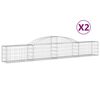 vidaXL buede gabionkurve 2 stk. 300x30x40/60 cm galvaniseret jern