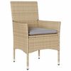 vidaXL havestole med hynder 2 stk. polyrattan beige