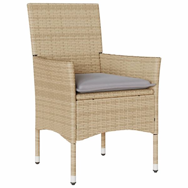 vidaXL havestole med hynder 2 stk. polyrattan beige