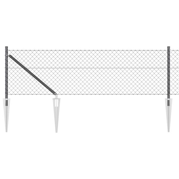 vidaXL Hegnsp&aelig;l Gr&aring; 10 x 0,8 m (40 x 40 mm net) St&aring;l og PVC