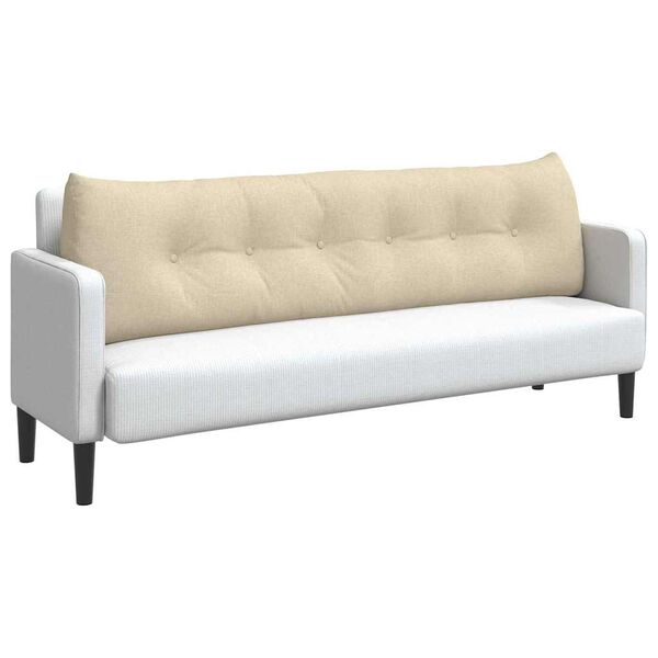 vidaXL Rygpude Creme 180 x 24 x 50 cm Stof