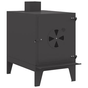 vidaXL Campingkomfur Sort 35 x 50 x 60 cm Koldvalset stål