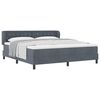 vidaXL Box spring seng med hovedg&aelig;rde M&oslash;rkegr&aring; 180 x 200 cm Fl&oslash;jl