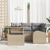 vidaXL Havesofa Sæt med pude 5 pcs Beige polyrattan