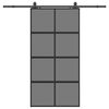 vidaXL skyded&oslash;r med hardwares&aelig;t 102,5x205 cm h&aelig;rdet glas sort