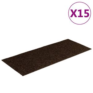 vidaXL trappem&aring;tter selvkl&aelig;bende 15 stk. 60x25 cm brune rektangul&aelig;re