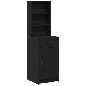 vidaXL Highboard med skuffe Sort eg 40 x 40,5 x 135 cm Konstrueret træ