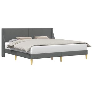 vidaXL Sengestel med hovedg&aelig;rde M&oslash;rkegr&aring; 100 x 203 cm Stof