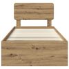 vidaXL Sengestel med hovedg&aelig;rde Artisan eg 90 x 190 cm Massiv fyrretr&aelig;