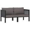 vidaXL 2-personers sofa med hynder polyrattan antracitgr&aring;