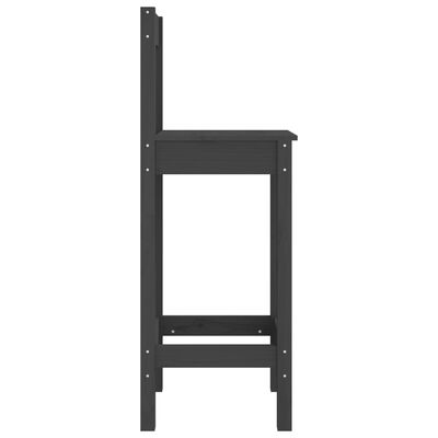 vidaXL barstole 2 stk. 40x41,5x112 cm massivt fyrretræ grå