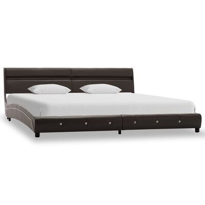 vidaXL sengestel med LED-lys 150x200 cm kunstlæder grå