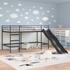 vidaXL Kids'loftseng med rutsjebane Sort og Anthracit 107 x 200 cm