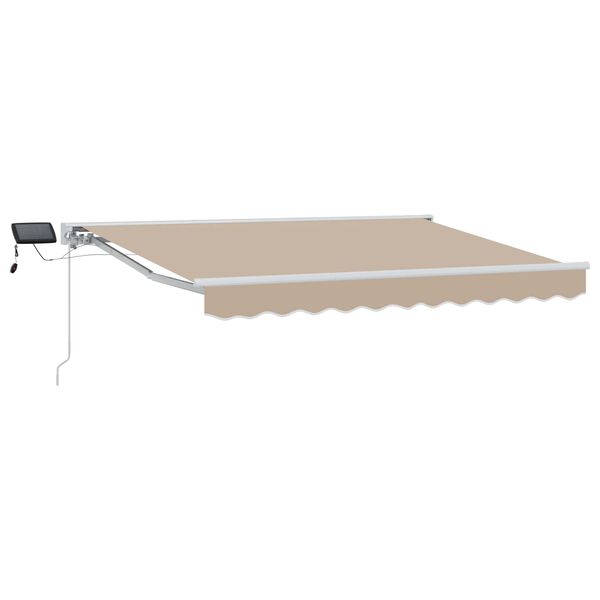 vidaXL Manuel markise-ramme med LED-lys Beige 3,5 x 2,5 m