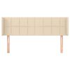 vidaXL sengegavl med kanter 147x16x78/88 cm stof cremefarvet