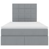 vidaXL Seng med opbevaring og LED Lysegrå 120 x 200 cm Polyester