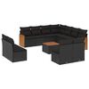 vidaXL sofas&aelig;t til haven 12 dele med hynder polyrattan sort