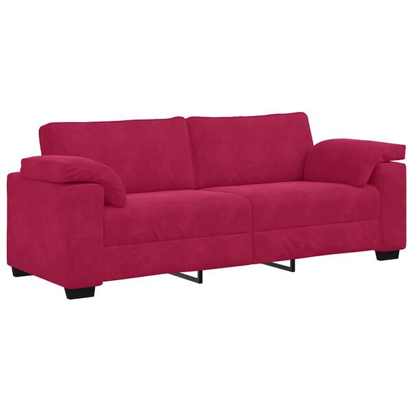 vidaXL 3-personers sofa 220x77x82 cm fl&oslash;jl vinr&oslash;d