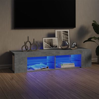 vidaXL tv-skab med LED-lys 135x39x30 cm betongrå