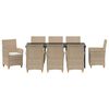 vidaXL Have Spisebordss&aelig;t 9 pcs Beige polyrattan