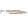 vidaXL Manuel udtr&aelig;kkelig markise med LED Beige og hvid 3,5 x 2 m