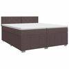 vidaXL Boxmadras med topmadras M&oslash;rk Brun 200 x 200 cm Stof
