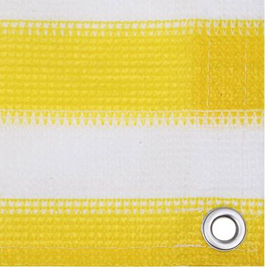 vidaXL altanafskærmning 120x500 cm HDPE gul og hvid