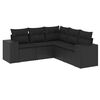vidaXL sofas&aelig;t til haven 5 dele med hynder polyrattan sort