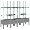 vidaXL plantekasse med espalier 160x40x142,5 cm PP lysegr&aring;
