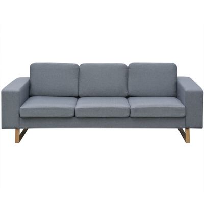 vidaXL 3-personers sofa i stof, lysegrå