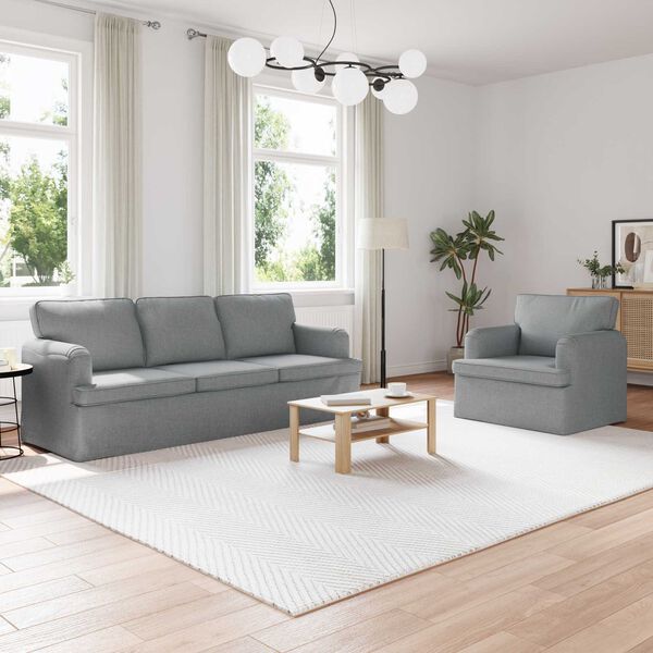 vidaXL Sofa 2 pcs Lysegr&aring; 144 x 80 x 85 cm Stof