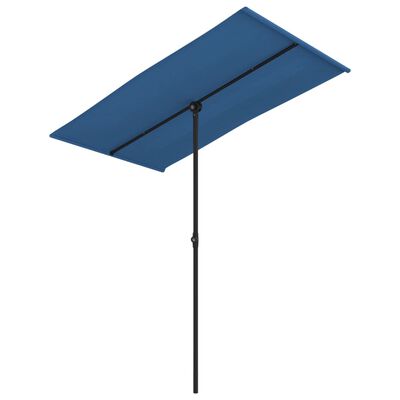 vidaXL parasol med aluminiumstang 180x110 cm azurblå