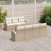 vidaXL Havesofa S&aelig;t med pude 8 pcs Beige polyrattan