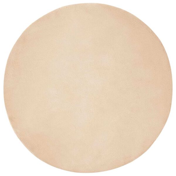 vidaXL Faux Kanin Pels T&aelig;ppe Olite Beige &Oslash; 100 cm Polyester