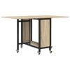 vidaXL Foldbart spisebord med hjul 130 x 80 x 76,5 cm st&aring;l PB