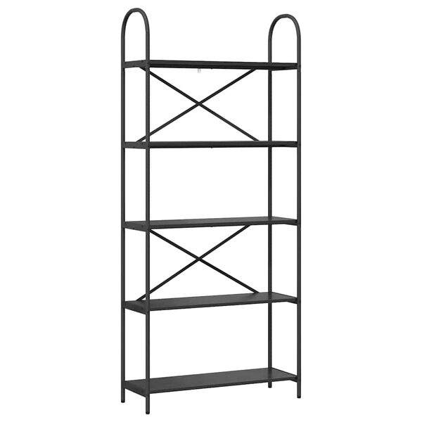 vidaXL Bogreol Sort eg 80 x 30 x 183 cm Konstrueret tr&aelig;