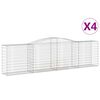 vidaXL buede gabionkurve 4 stk. 400x50x100/120 cm galvaniseret jern