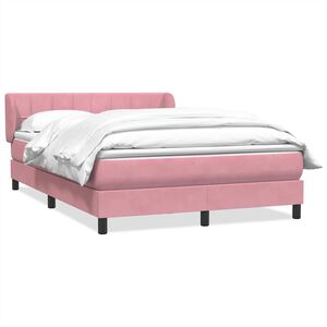 vidaXL kontinentalseng med madras 140x220 cm fl&oslash;jl lyser&oslash;d