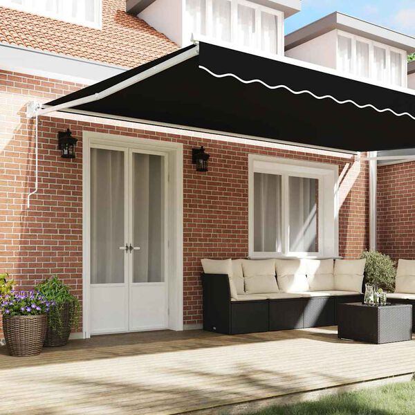 vidaXL Markise Sort 500 x 300 x 165 cm Polyester og metal