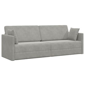 vidaXL Gulvsovesofa Lysegr&aring; 213 x 70 x 77 cm Fl&oslash;jl
