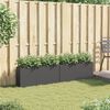 vidaXL plantekasser 2 stk. med 2 potter 90x20x40 cm polyrattan sort