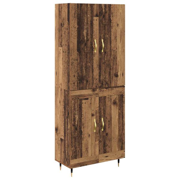 vidaXL Highboard Gammelt tr&aelig; 69,5 x 34 x 180 cm Konstrueret tr&aelig;