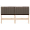 vidaXL Polstret sengegavl Brun og Taupe 160 cm Massiv fyrretr&aelig;