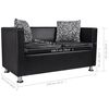 vidaXL sofa 2-personers kunstl&aelig;der sort