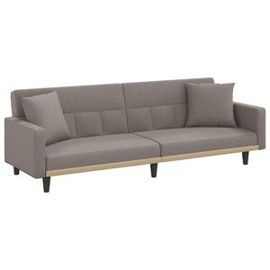 vidaXL sovesofa med hynder stof gr&aring;brun