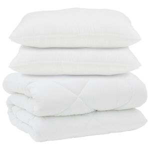 vidaXL Dyne med puder med pude 3 pcs Hvid Mikrofiber og Dunfjer